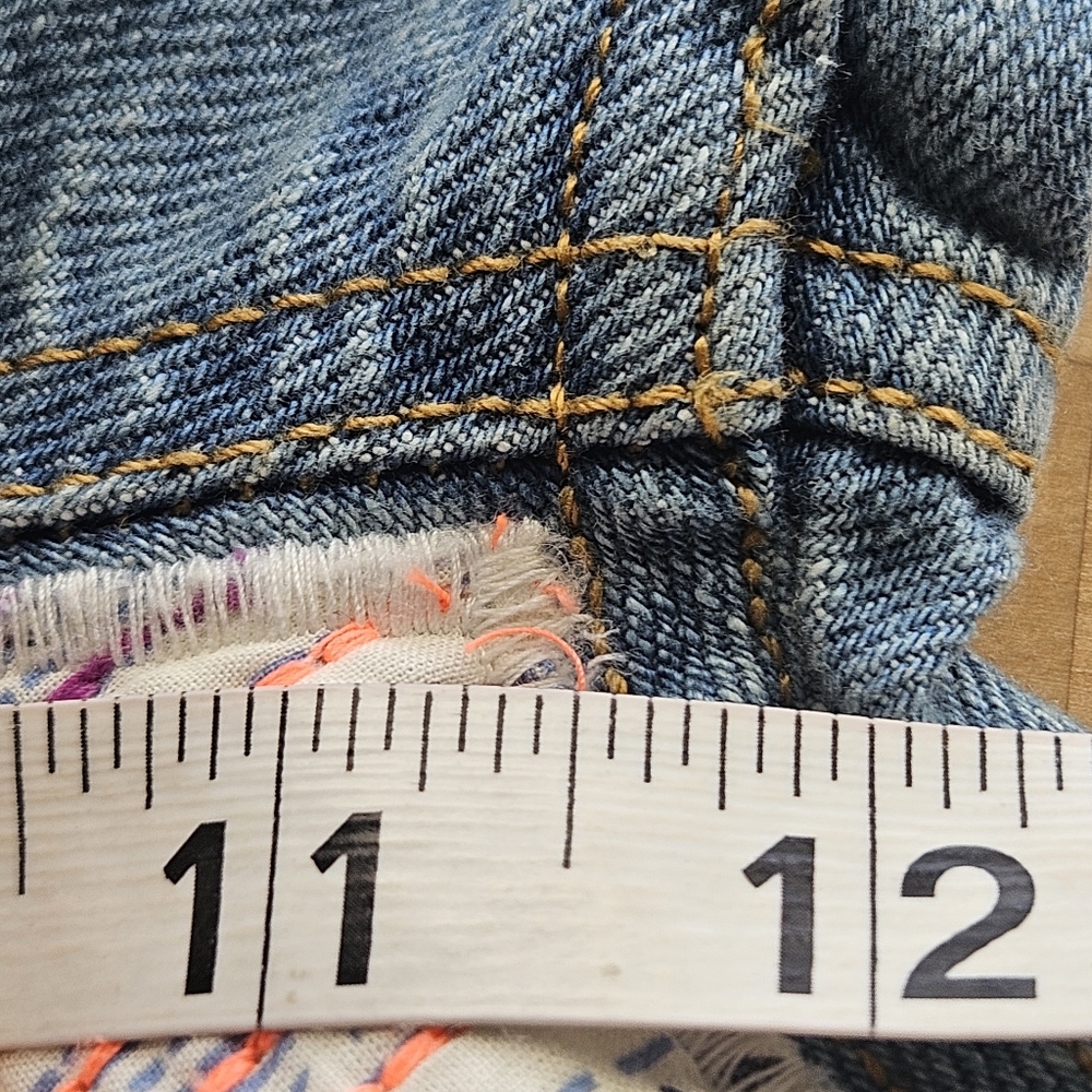 Urban Outfitters BDG Womens High Rise Patchwork Boho Flare Raw Hem Jeans Sz 27 - Picture 14 of 16